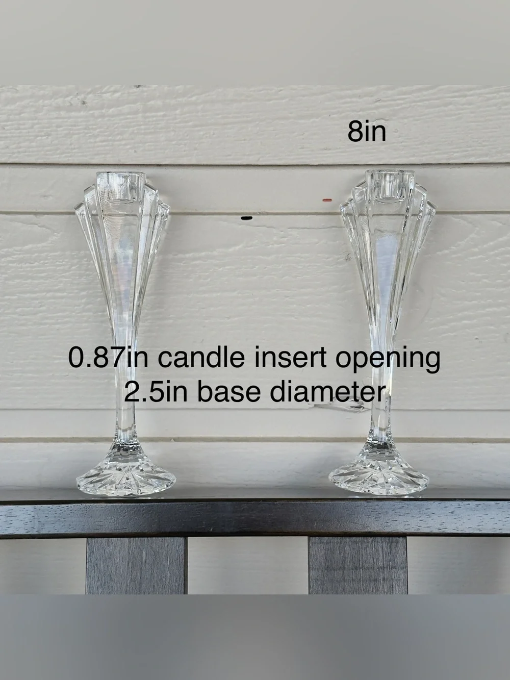 Vintage Jihlavske Sklarny Bohemia 24% Lead Crystal Set of 2 Art Deco Candlestick